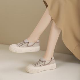 西村名物2024年春季新款平底洞洞空鞋小白鞋X24AH13791