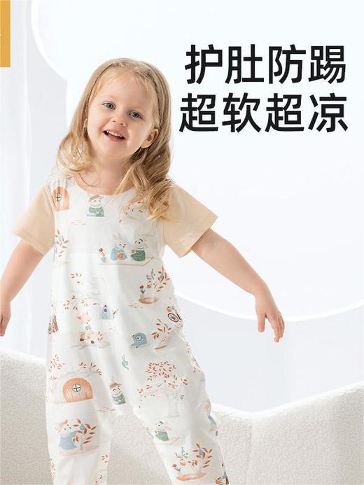 贝肽斯儿童睡衣纯棉夏季薄款新款男女宝宝家居服连体衣服短袖 商品图11