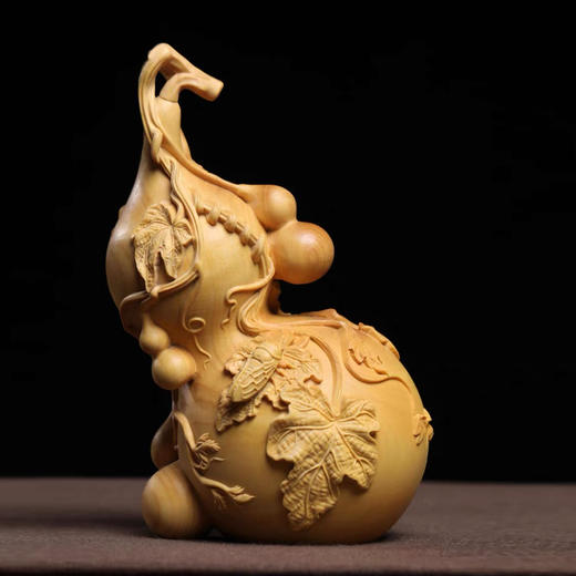 新五福葫芦一鸣惊人°大小款黄杨木摆件 商品图3