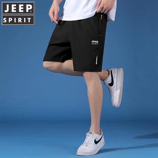 JEEP SPIRIT【休闲运动五分裤】男女可穿 速干透气短裤 五分裤 弹力运动裤 商品图2