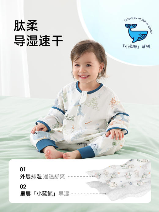 贝肽斯婴儿睡袋夏季纱布竹棉纱分腿睡袋宝宝儿童新生儿防踢被 商品图3