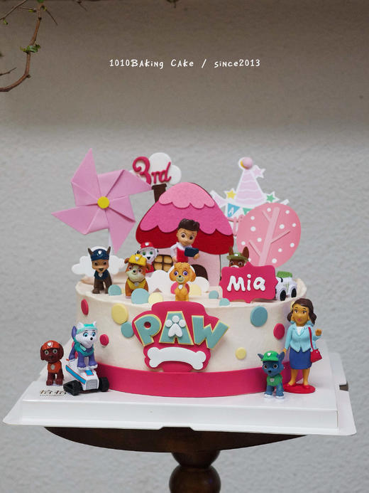 「汪汪立大功队·粉系」名字岁数可改·翻糖巧克力·100%动物奶油（主图8寸·提前3天预订） 商品图2