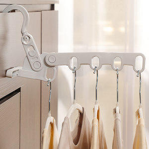 出差必备晾衣神器多功能五孔衣架便携旅游酒店晾晒挂架折叠晾衣架/个（颜色随机） 商品图5