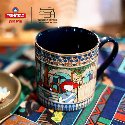 青岛啤酒博物馆 醉美人马克杯 骨瓷350ml 青岛啤酒 官方文创 商品图0