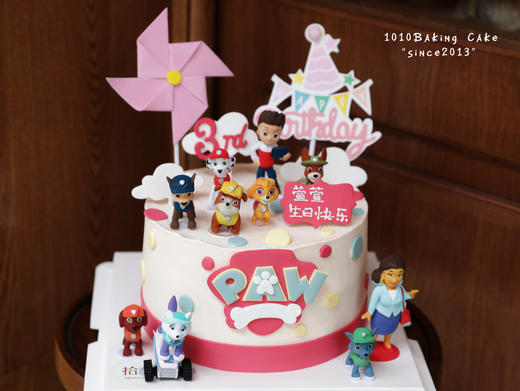 「汪汪立大功队·粉系」名字岁数可改·翻糖巧克力·100%动物奶油（主图8寸·提前3天预订） 商品图4