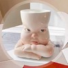 B-BL-01 柏路 纯手捏制娃娃脸杯“撇嘴”(撅嘴生气)款+杯垫（亮光款） 商品缩略图1