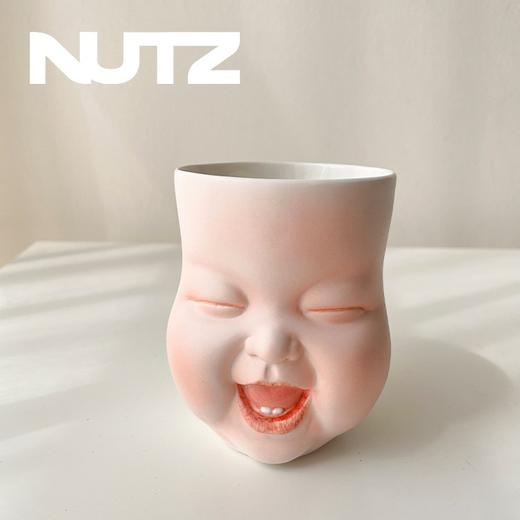 B-BL-07 柏路 纯手捏制娃娃脸杯“笑”款+杯垫（亮光款） 商品图3