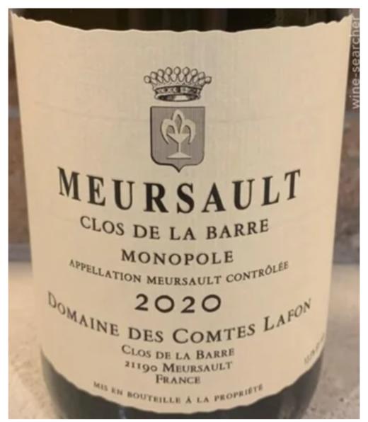 Domaine Des Comtes Lafon Meursault Clos De La Barre 2020 
拉芳主园尔索乐园白葡萄酒2020 商品图1
