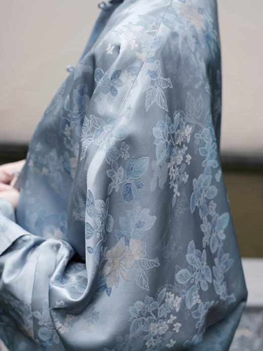 盛唐婧 |倾一如玉叶子花外套-蓝色 商品图6