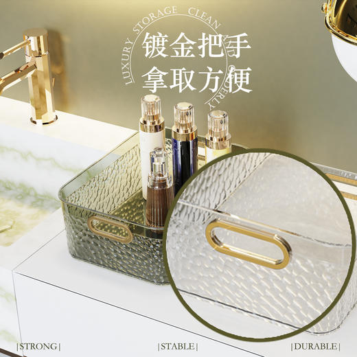 轻奢化妆品收纳盒桌面亚克力护肤品面膜收纳筐梳妆台杂物整理盒 商品图1