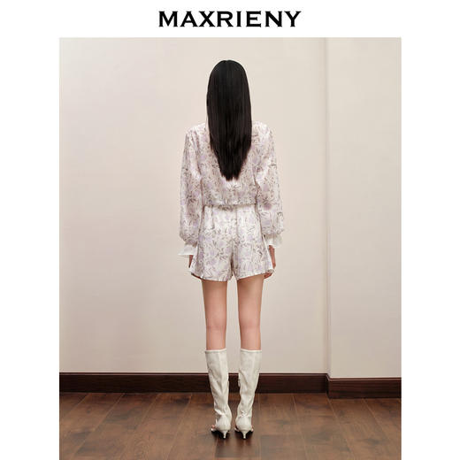 玛克门店发货：MAXRIENY玫瑰印花衬衫套装甜美浪漫氛围感欧根纱外套(货号:MC88JA551) 商品图3