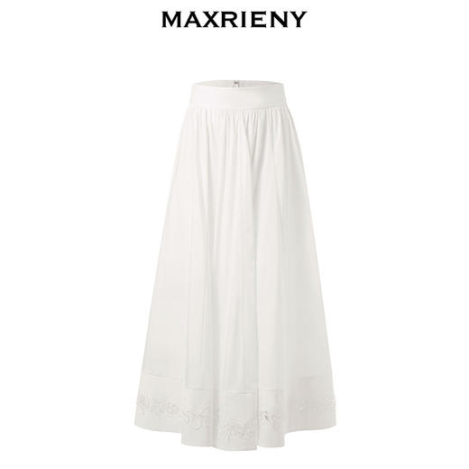 玛克门店发货：MAXRIENY浪漫镂空刺绣散摆半裙2024夏款(货号:MC85SK083) 商品图4