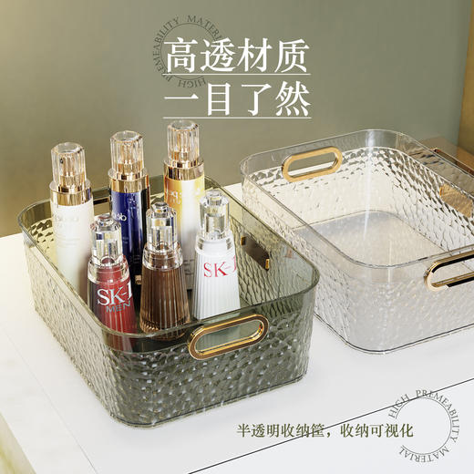 轻奢化妆品收纳盒桌面亚克力护肤品面膜收纳筐梳妆台杂物整理盒 商品图2