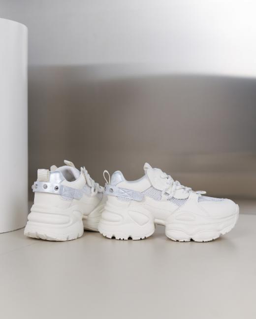 西村名物2024春季新品真皮透气网面时尚休闲厚底老爹鞋女X24AM13721 商品图5