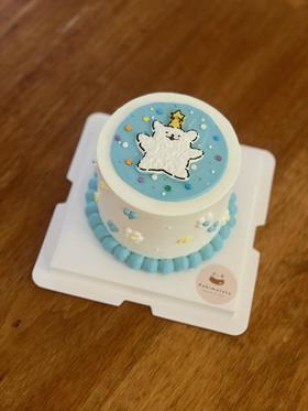 线条小狗定制款蛋糕（口味多选一）