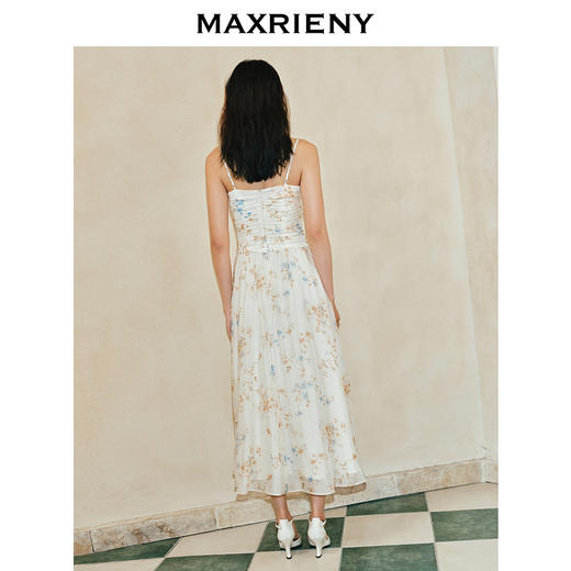 玛克门店发货：MAXRIENY复古浪漫麻花花绳V领吊带连衣裙(货号:MC85DR042) 商品图3