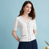 EITIE爱特爱夏季新款舒适轻薄透气V领修身显瘦短袖针织衫开衫B2401308 商品缩略图8