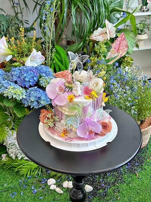 花漾蝶影 · 奶油霜蛋糕（加高款）手工调色会有色差，整体风格色系不变 商品图1