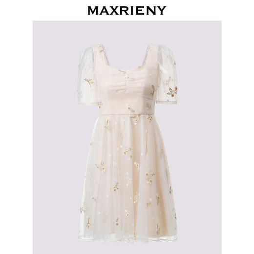 玛克门店发货：华丽复古网纱绣花连衣裙(货号:MC85DR327) 商品图4