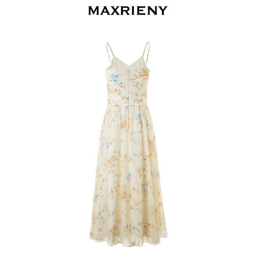 玛克门店发货：MAXRIENY复古浪漫麻花花绳V领吊带连衣裙(货号:MC85DR042) 商品图4