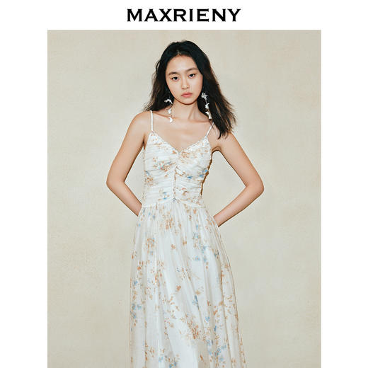 玛克门店发货：MAXRIENY复古浪漫麻花花绳V领吊带连衣裙(货号:MC85DR042) 商品图2
