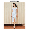 【城市静奢】MAXRIENY复古优雅气质感收腰开叉钉珠连衣裙(货号:MS85DR073) 商品缩略图2