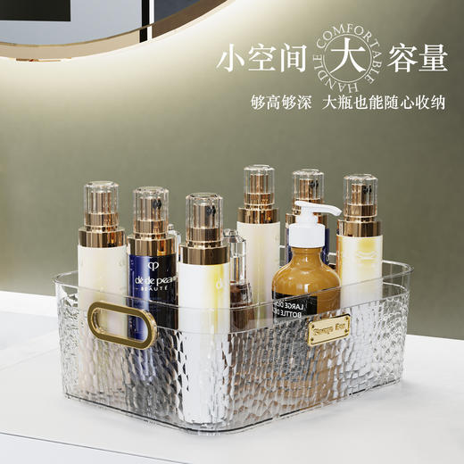 轻奢化妆品收纳盒桌面亚克力护肤品面膜收纳筐梳妆台杂物整理盒 商品图3