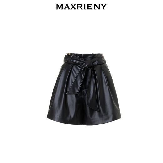 【商场同款】MAXRIENY精致率性复古氛围感皮质阔腿短裤A摆裤子女(货号:MC88PA798) 商品图4
