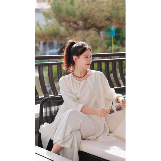 【抖音专属】圆领衬衫（20710384B-山矾） 商品图0