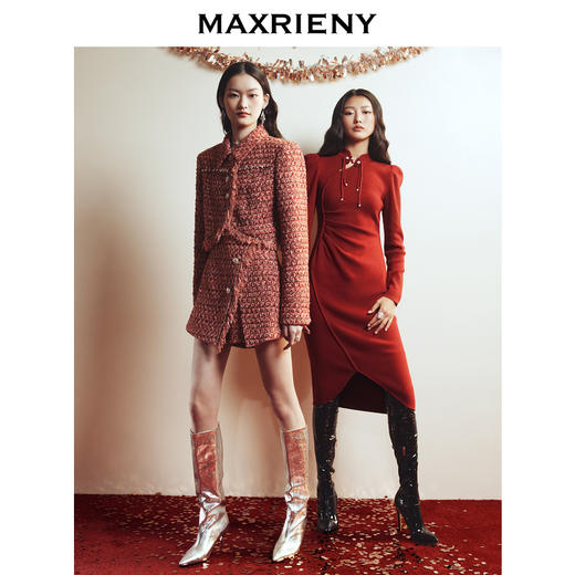 玛克门店发货：MAXRIENY新年红小香风外套(货号:MC88JA830) 商品图1