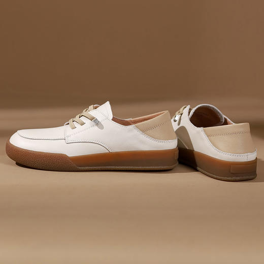 西村名物2024年春季新款舒适平底系带乐福鞋深口单鞋X23CM36061 商品图7