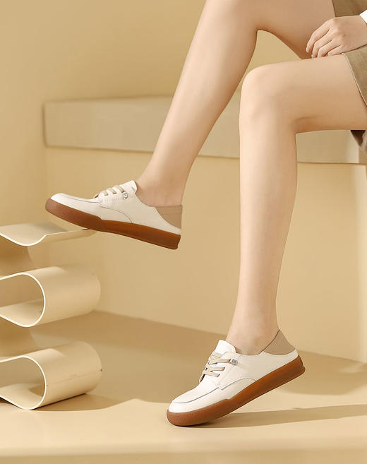 西村名物2024年春季新款舒适平底系带乐福鞋深口单鞋X23CM36061 商品图3