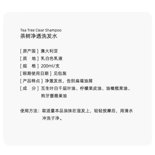 OLIVIAM澳莉维亚澳洲进口茶树净透洗发水清洁控油柔顺200ml 蓝色 商品图1