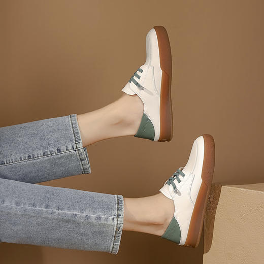 西村名物2024年春季新款舒适平底系带乐福鞋深口单鞋X23CM36061 商品图8