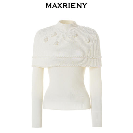 玛克门店发货：MAXRIENY复古优雅钉珠两件式毛衫(货号:MC88SW775) 商品图4