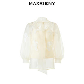玛克门店发货：MAXRIENY精致优雅风藤蔓刺绣上衣(货号:MC85TP087)
