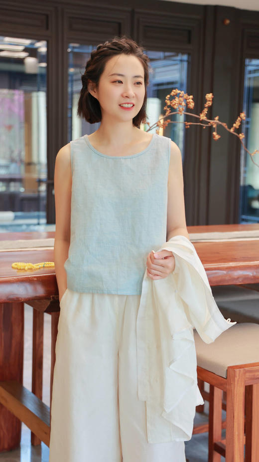  【2026东衣作】双层阔腿裤（20709381山矾） 商品图1