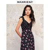 玛克门店发货：MAXRIENY黑底粉花飞飞袖吊带连衣裙(货号:MC88DR548) 商品缩略图1
