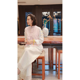 【抖音专属】圆领衬衫（1832524B-皦玉）