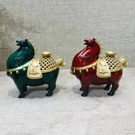 马上有钱°铜香炉|中国红/发财绿/宝石蓝 商品图4