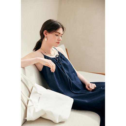 HeyDress复古牛仔吊带裙女夏季法式宽松显瘦慵懒风休闲度假连衣裙 商品图3