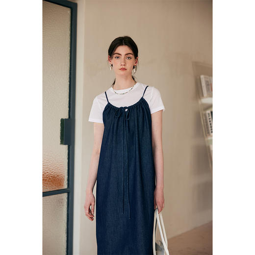 HeyDress复古牛仔吊带裙女夏季法式宽松显瘦慵懒风休闲度假连衣裙 商品图1