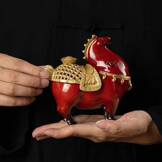 马上有钱°铜香炉|中国红/发财绿/宝石蓝 商品图2