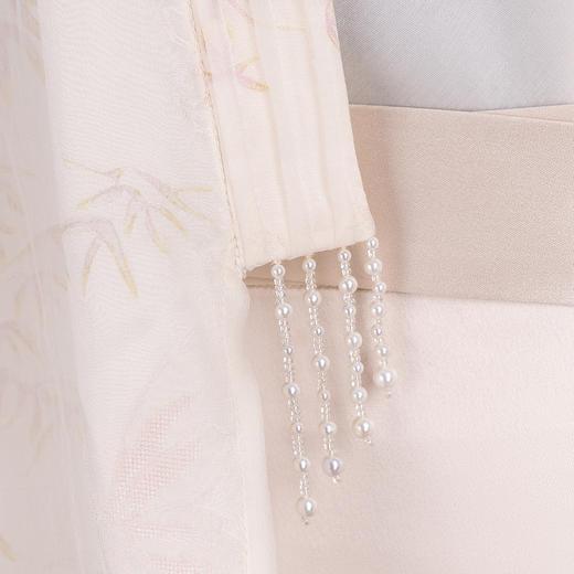 荷言HEYEN 玉笙 真丝竹叶纹提花欧根纱白色小外套上衣 商品图4