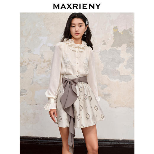 【商场同款】MAXRIENY国风廓形蓬蓬半裙2023秋冬新款高腰a字裙(货号:MC88SK514) 商品图2