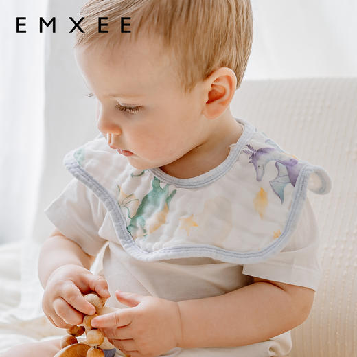 嫚熙婴儿口水巾宝宝纯棉纱布花瓣围嘴新生儿儿童口水围兜-H 商品图3