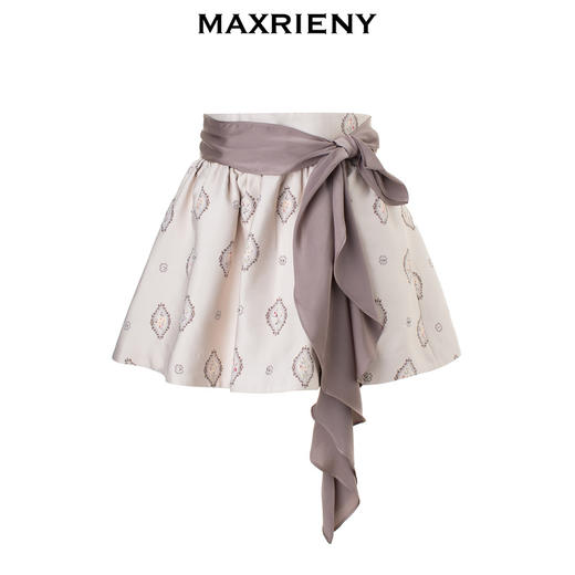 【商场同款】MAXRIENY国风廓形蓬蓬半裙2023秋冬新款高腰a字裙(货号:MC88SK514) 商品图4