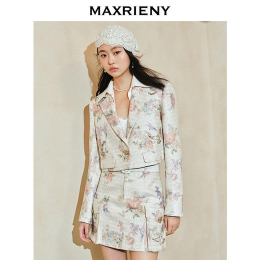 【商场同款-宫廷飞鸽】MAXRIENY复古宫廷钉钻拼领刺绣外套24春款(货号:MC85JA004) 商品图2
