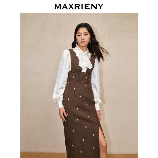 玛克门店发货：MAXRIENY复古宫廷连衣裙开衩裙子(货号:MC88DR775) 商品图2