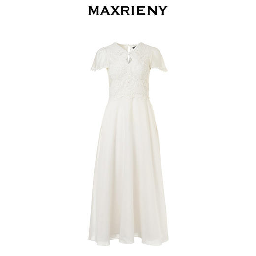 玛克门店发货：MAXRIENY精致蜜桃蕾丝珍珠连衣裙修身长裙(货号:MC85DR050) 商品图4